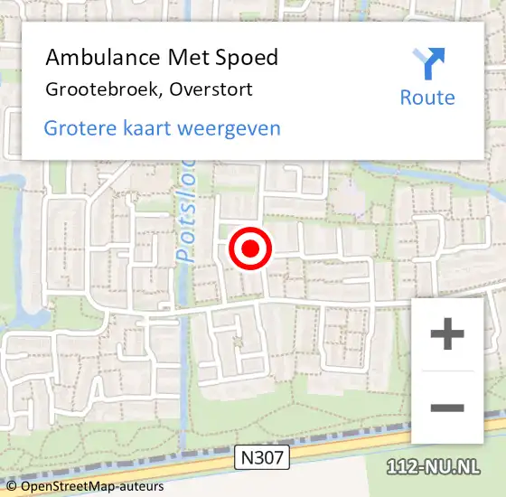 Locatie op kaart van de 112 melding: Ambulance Met Spoed Naar Grootebroek, Overstort op 21 oktober 2021 00:51