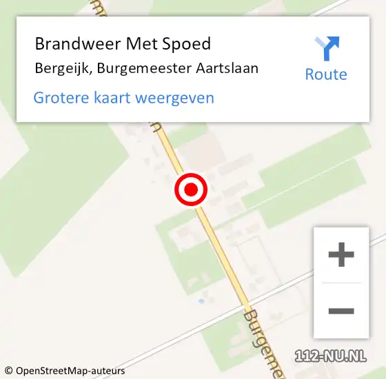 Locatie op kaart van de 112 melding: Brandweer Met Spoed Naar Bergeijk, Burgemeester Aartslaan op 21 oktober 2021 01:14