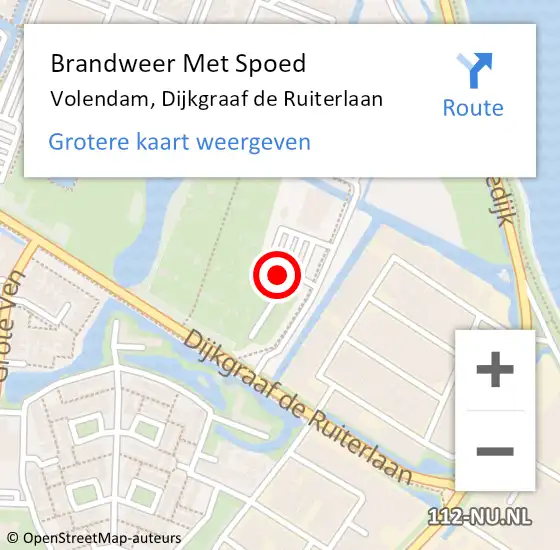 Locatie op kaart van de 112 melding: Brandweer Met Spoed Naar Volendam, Dijkgraaf de Ruiterlaan op 21 oktober 2021 02:33