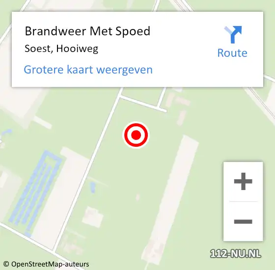 Locatie op kaart van de 112 melding: Brandweer Met Spoed Naar Soest, Hooiweg op 21 oktober 2021 03:30