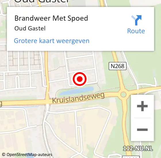 Locatie op kaart van de 112 melding: Brandweer Met Spoed Naar Oud Gastel op 21 oktober 2021 03:44