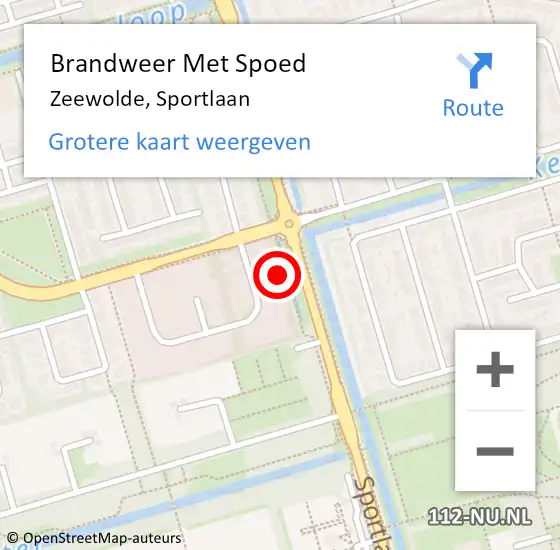 Locatie op kaart van de 112 melding: Brandweer Met Spoed Naar Zeewolde, Sportlaan op 21 oktober 2021 04:02