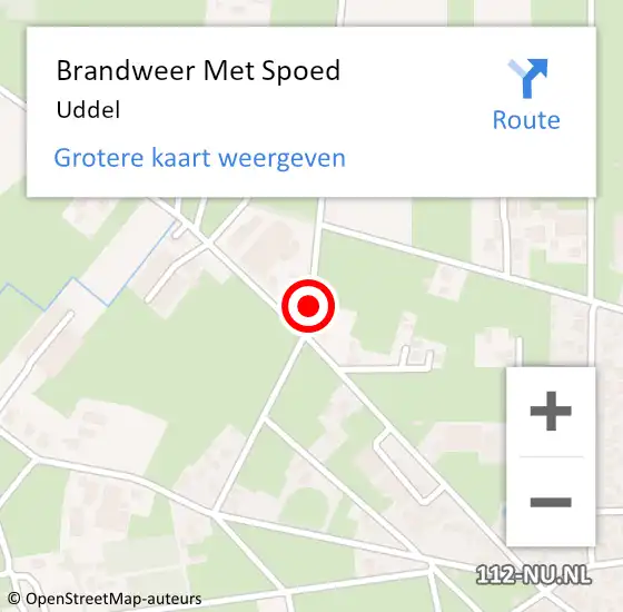 Locatie op kaart van de 112 melding: Brandweer Met Spoed Naar Uddel op 21 oktober 2021 04:25