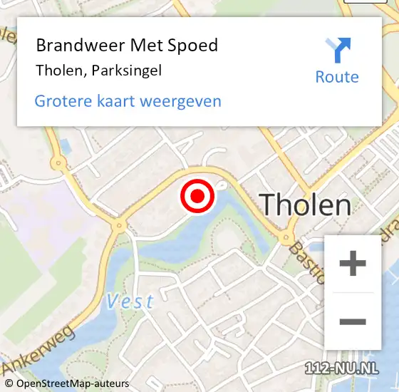 Locatie op kaart van de 112 melding: Brandweer Met Spoed Naar Tholen, Parksingel op 21 oktober 2021 05:36