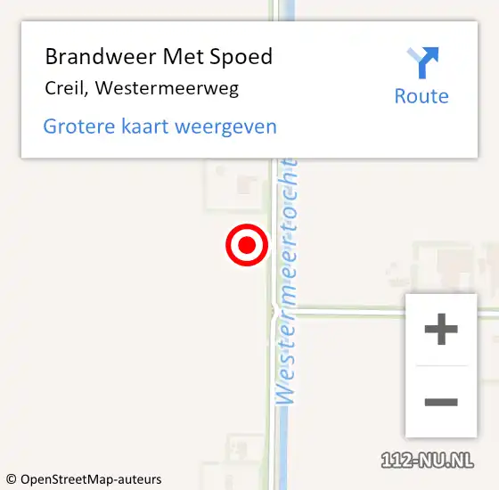 Locatie op kaart van de 112 melding: Brandweer Met Spoed Naar Creil, Westermeerweg op 21 oktober 2021 05:41