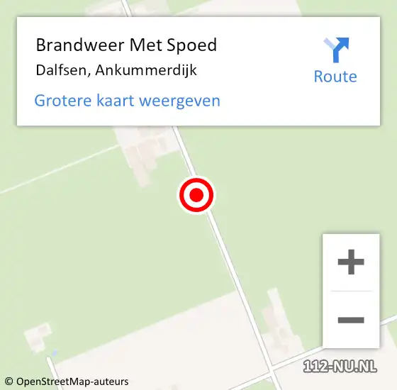 Locatie op kaart van de 112 melding: Brandweer Met Spoed Naar Dalfsen, Ankummerdijk op 21 oktober 2021 05:43