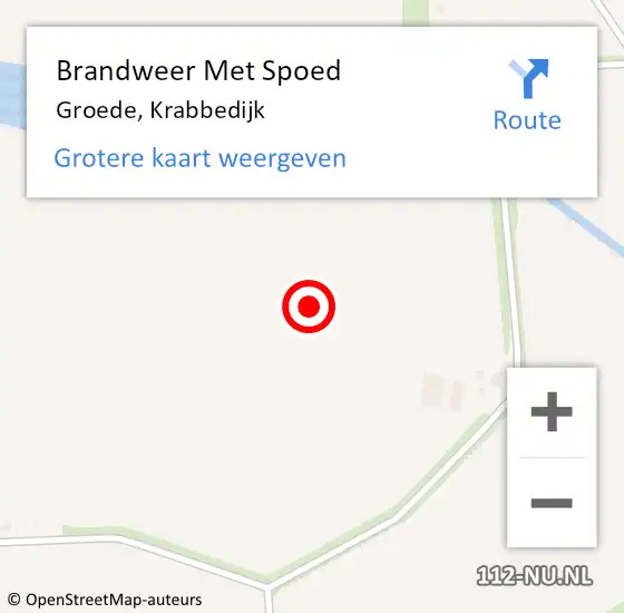 Locatie op kaart van de 112 melding: Brandweer Met Spoed Naar Groede, Krabbedijk op 21 oktober 2021 05:45