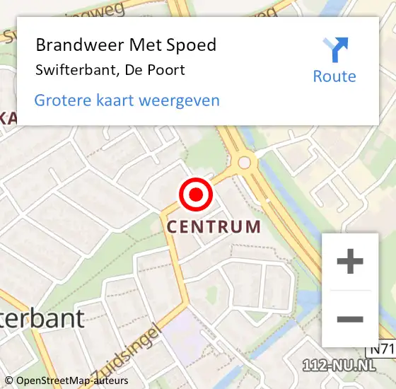 Locatie op kaart van de 112 melding: Brandweer Met Spoed Naar Swifterbant, De Poort op 21 oktober 2021 05:55