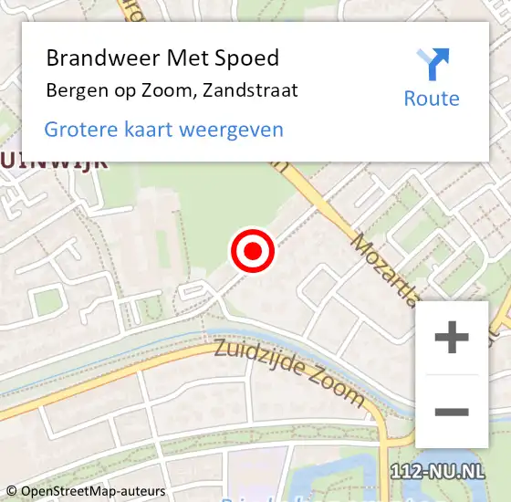 Locatie op kaart van de 112 melding: Brandweer Met Spoed Naar Bergen op Zoom, Zandstraat op 21 oktober 2021 06:41