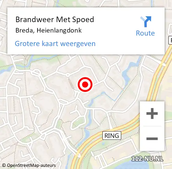Locatie op kaart van de 112 melding: Brandweer Met Spoed Naar Breda, Heienlangdonk op 21 oktober 2021 06:49