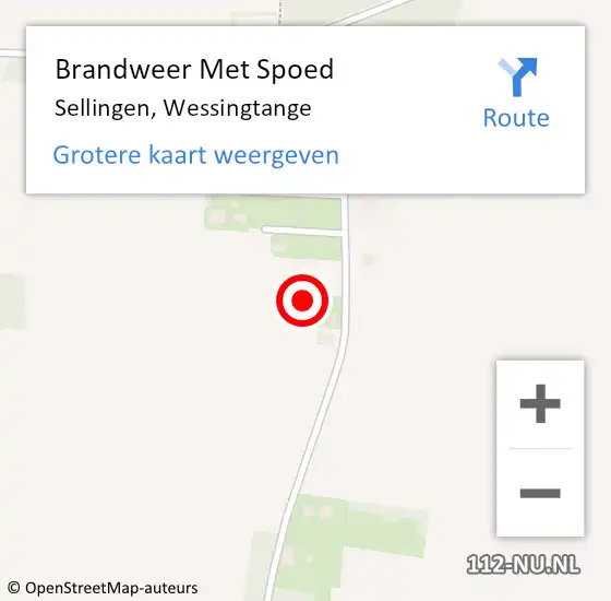 Locatie op kaart van de 112 melding: Brandweer Met Spoed Naar Sellingen, Wessingtange op 21 oktober 2021 07:00