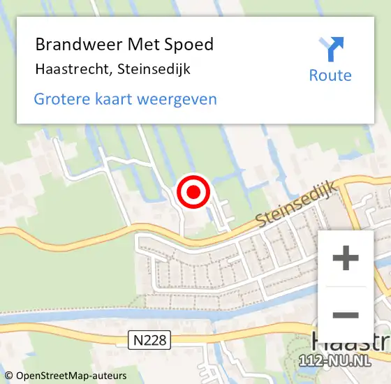 Locatie op kaart van de 112 melding: Brandweer Met Spoed Naar Haastrecht, Steinsedijk op 21 oktober 2021 07:07