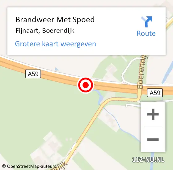 Locatie op kaart van de 112 melding: Brandweer Met Spoed Naar Fijnaart, Boerendijk op 21 oktober 2021 07:11