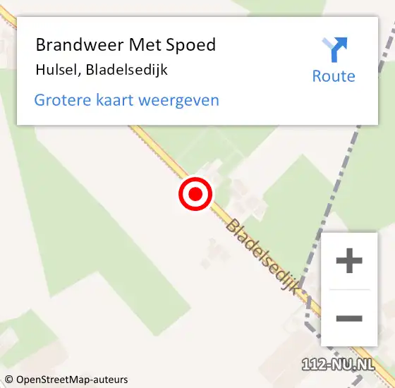 Locatie op kaart van de 112 melding: Brandweer Met Spoed Naar Hulsel, Bladelsedijk op 21 oktober 2021 07:14