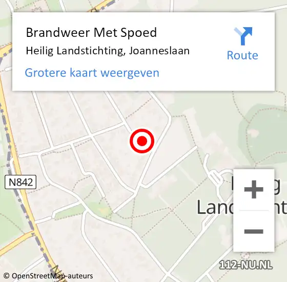 Locatie op kaart van de 112 melding: Brandweer Met Spoed Naar Heilig Landstichting, Joanneslaan op 21 oktober 2021 07:20