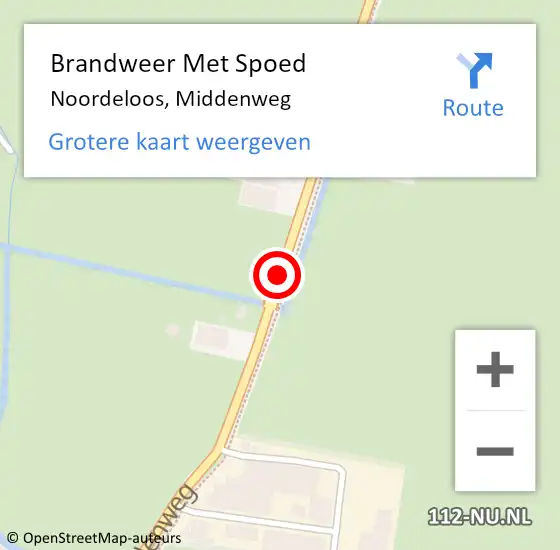 Locatie op kaart van de 112 melding: Brandweer Met Spoed Naar Noordeloos, Middenweg op 21 oktober 2021 07:23