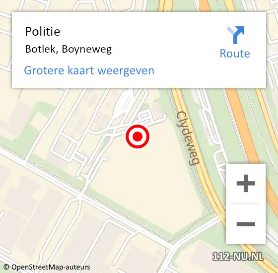 Locatie op kaart van de 112 melding: Politie Botlek, Boyneweg op 21 oktober 2021 07:23