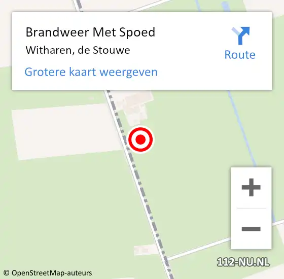 Locatie op kaart van de 112 melding: Brandweer Met Spoed Naar Witharen, de Stouwe op 21 oktober 2021 07:25