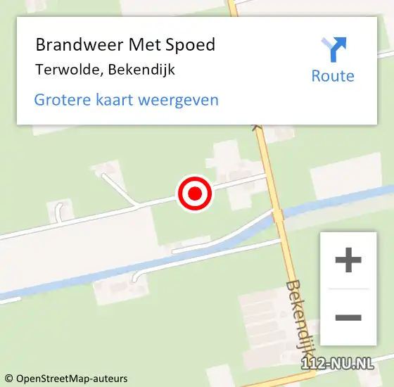 Locatie op kaart van de 112 melding: Brandweer Met Spoed Naar Terwolde, Bekendijk op 21 oktober 2021 07:35