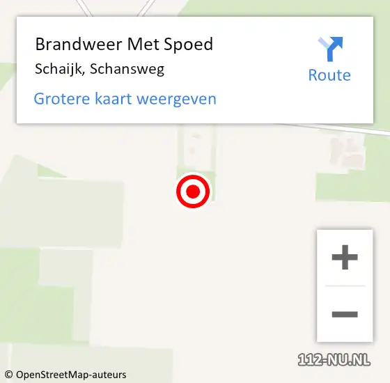 Locatie op kaart van de 112 melding: Brandweer Met Spoed Naar Schaijk, Schansweg op 21 oktober 2021 07:44