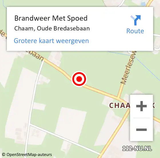 Locatie op kaart van de 112 melding: Brandweer Met Spoed Naar Chaam, Oude Bredasebaan op 21 oktober 2021 07:47