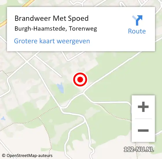 Locatie op kaart van de 112 melding: Brandweer Met Spoed Naar Burgh-Haamstede, Torenweg op 21 oktober 2021 07:48