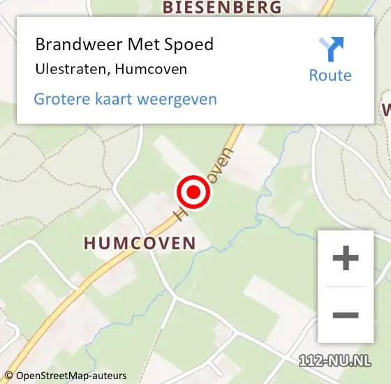 Locatie op kaart van de 112 melding: Brandweer Met Spoed Naar Ulestraten, Humcoven op 21 oktober 2021 07:50