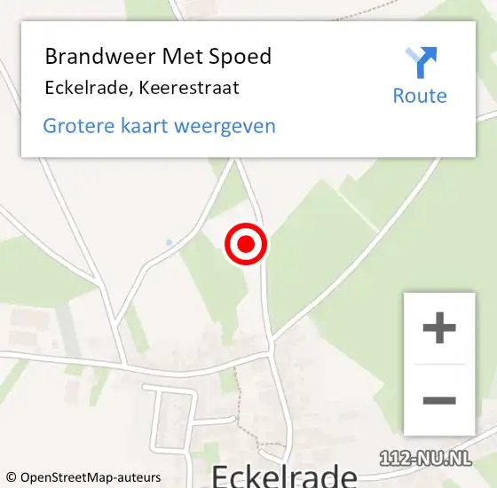 Locatie op kaart van de 112 melding: Brandweer Met Spoed Naar Eckelrade, Keerestraat op 21 oktober 2021 07:58