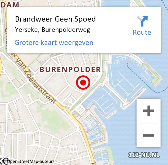Locatie op kaart van de 112 melding: Brandweer Geen Spoed Naar Yerseke, Burenpolderweg op 21 oktober 2021 08:05