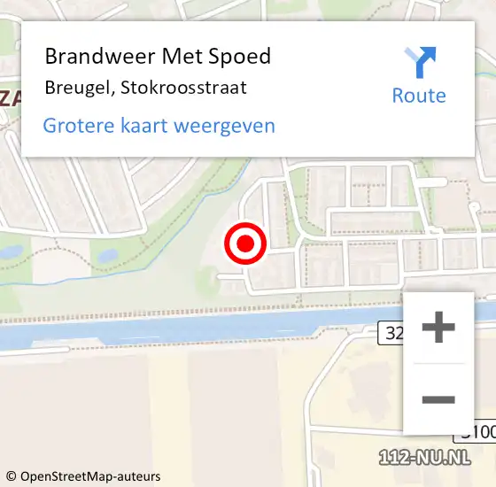 Locatie op kaart van de 112 melding: Brandweer Met Spoed Naar Breugel, Stokroosstraat op 21 oktober 2021 08:05