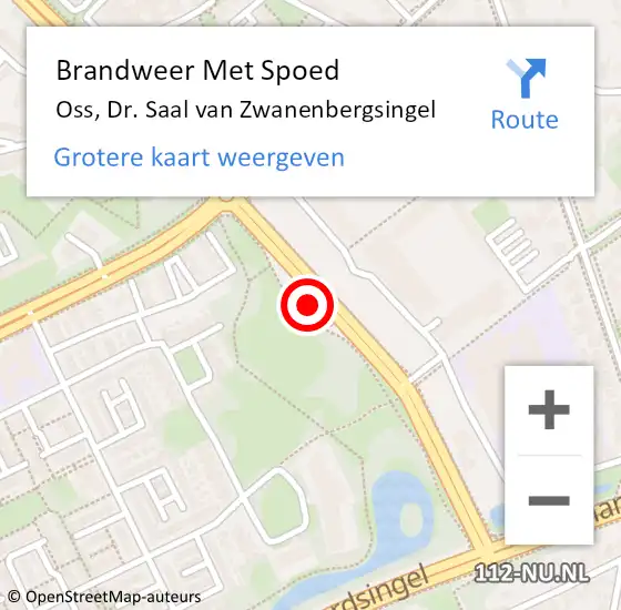 Locatie op kaart van de 112 melding: Brandweer Met Spoed Naar Oss, Dr. Saal van Zwanenbergsingel op 21 oktober 2021 08:08