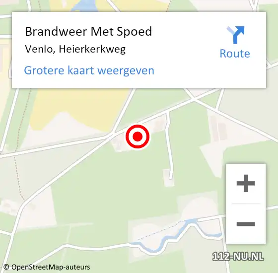 Locatie op kaart van de 112 melding: Brandweer Met Spoed Naar Venlo, Heierkerkweg op 21 oktober 2021 08:12