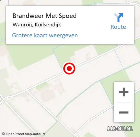 Locatie op kaart van de 112 melding: Brandweer Met Spoed Naar Wanroij, Kuilsendijk op 21 oktober 2021 08:14