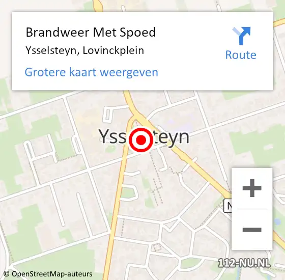 Locatie op kaart van de 112 melding: Brandweer Met Spoed Naar Ysselsteyn, Lovinckplein op 21 oktober 2021 08:28