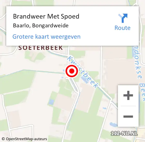 Locatie op kaart van de 112 melding: Brandweer Met Spoed Naar Baarlo, Bongardweide op 21 oktober 2021 08:39