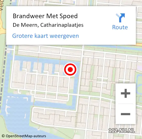 Locatie op kaart van de 112 melding: Brandweer Met Spoed Naar De Meern, Catharinaplaatjes op 21 oktober 2021 08:42