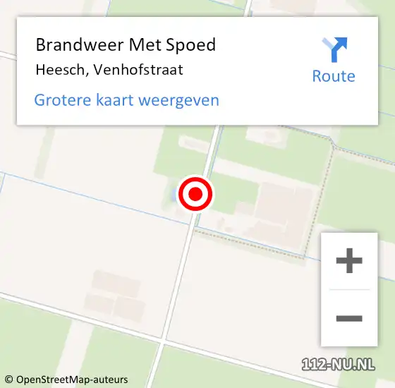 Locatie op kaart van de 112 melding: Brandweer Met Spoed Naar Heesch, Venhofstraat op 21 oktober 2021 08:44