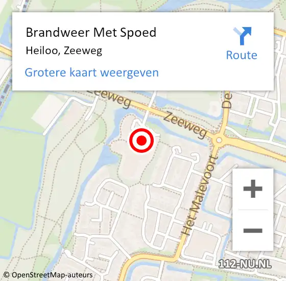 Locatie op kaart van de 112 melding: Brandweer Met Spoed Naar Heiloo, Zeeweg op 21 oktober 2021 08:51