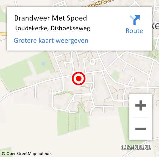 Locatie op kaart van de 112 melding: Brandweer Met Spoed Naar Koudekerke, Dishoekseweg op 21 oktober 2021 08:55