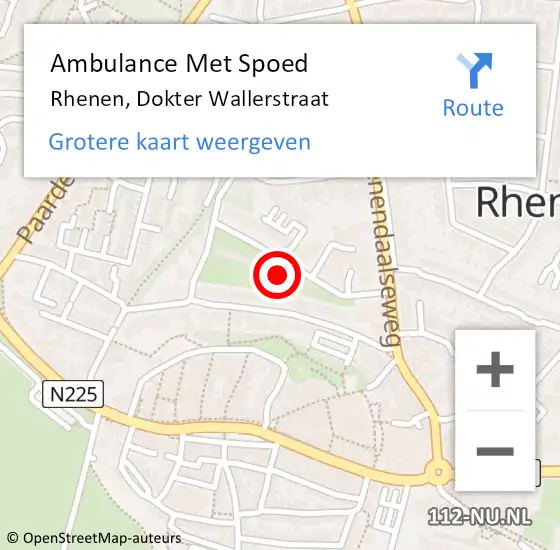 Locatie op kaart van de 112 melding: Ambulance Met Spoed Naar Rhenen, Dokter Wallerstraat op 21 oktober 2021 08:57