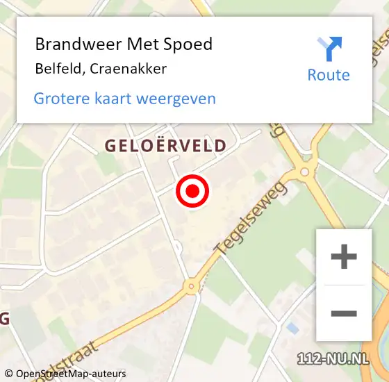 Locatie op kaart van de 112 melding: Brandweer Met Spoed Naar Belfeld, Craenakker op 21 oktober 2021 09:11