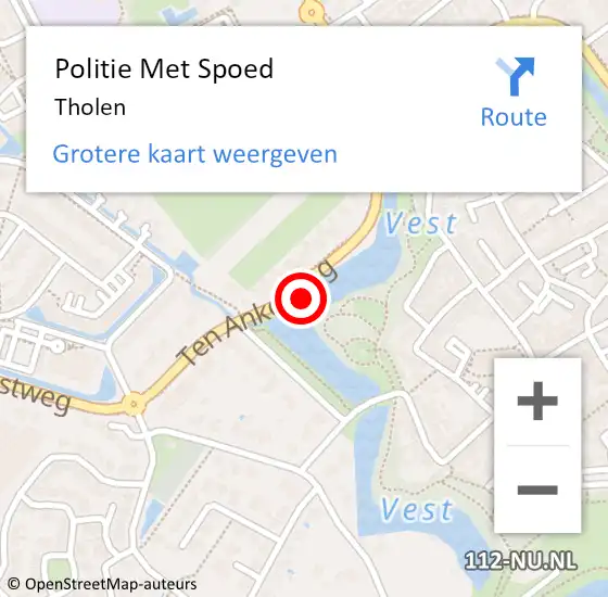 Locatie op kaart van de 112 melding: Politie Met Spoed Naar Tholen op 21 oktober 2021 09:12