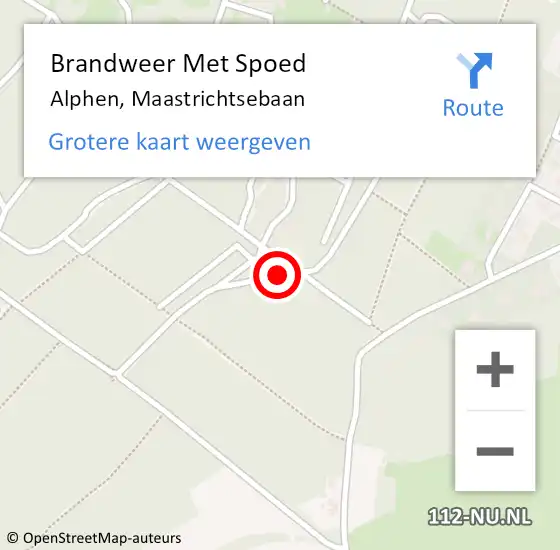 Locatie op kaart van de 112 melding: Brandweer Met Spoed Naar Alphen, Maastrichtsebaan op 21 oktober 2021 09:14