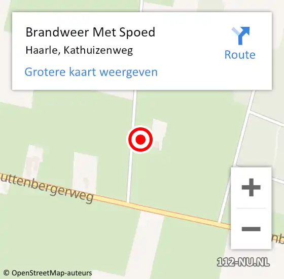 Locatie op kaart van de 112 melding: Brandweer Met Spoed Naar Haarle, Kathuizenweg op 21 oktober 2021 09:17