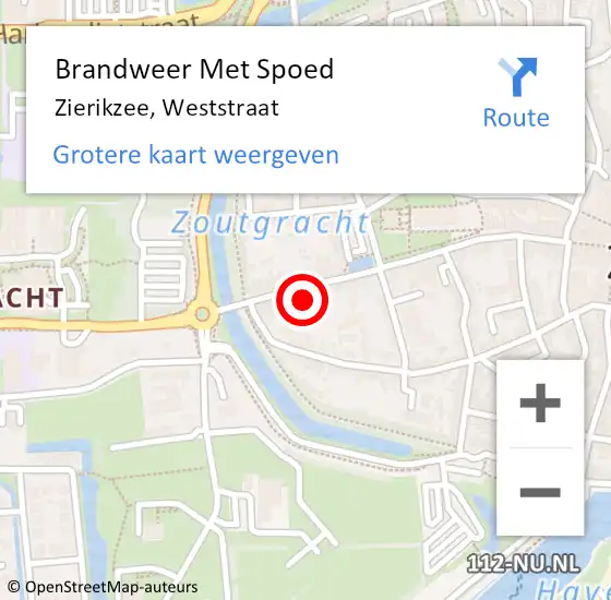 Locatie op kaart van de 112 melding: Brandweer Met Spoed Naar Zierikzee, Weststraat op 21 oktober 2021 09:37