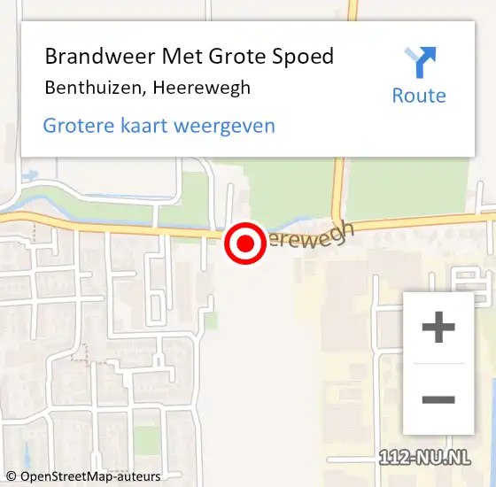 Locatie op kaart van de 112 melding: Brandweer Met Grote Spoed Naar Benthuizen, Heerewegh op 21 oktober 2021 10:28