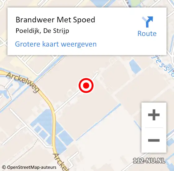 Locatie op kaart van de 112 melding: Brandweer Met Spoed Naar Poeldijk, De Strijp op 21 oktober 2021 11:01