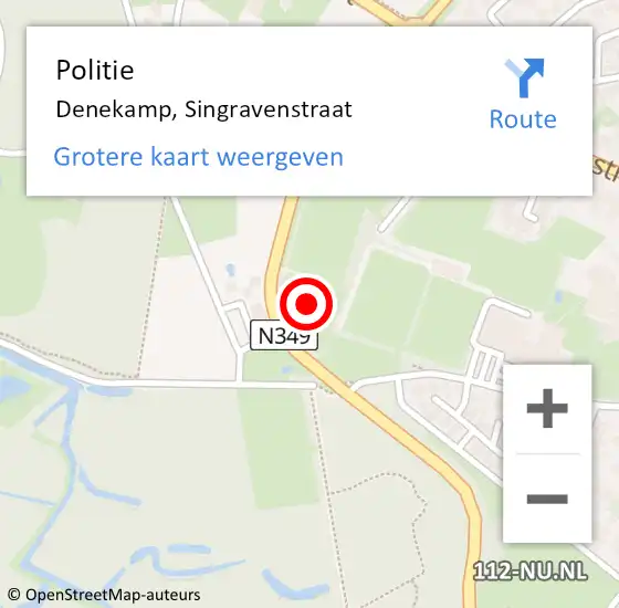 Locatie op kaart van de 112 melding: Politie Denekamp, Singravenstraat op 21 oktober 2021 11:35