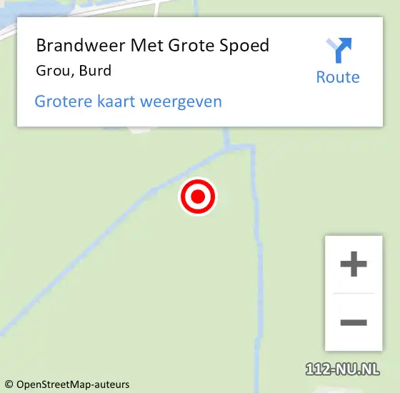 Locatie op kaart van de 112 melding: Brandweer Met Grote Spoed Naar Grou, Burd op 21 oktober 2021 11:35