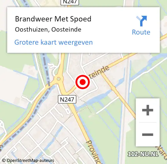 Locatie op kaart van de 112 melding: Brandweer Met Spoed Naar Oosthuizen, Oosteinde op 21 oktober 2021 11:52